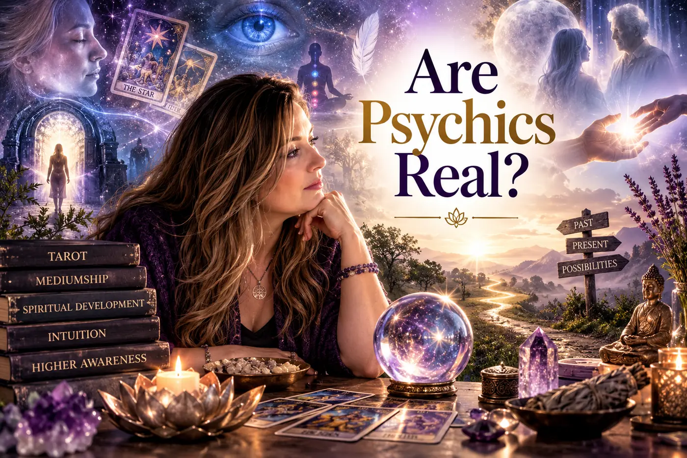 Are psychics real illustration exploring intuition, tarot, mediumship and psychic awareness