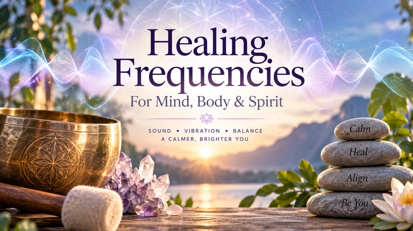 Healing frequencies with singing bowl, crystals and sound waves for mind, body and spirit