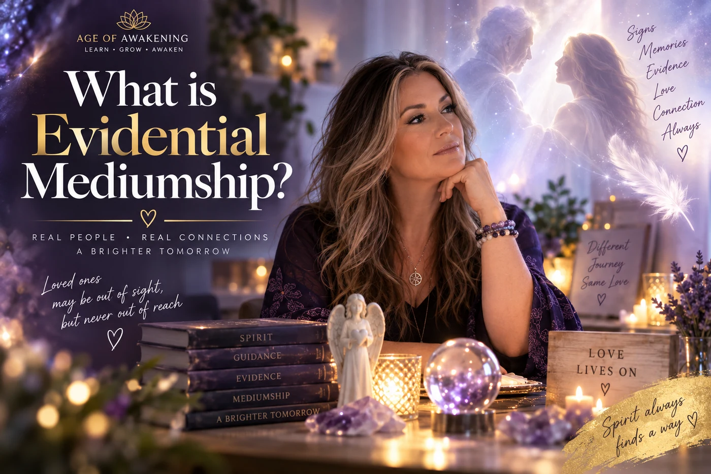 Evidential mediumship representing evidence, memories and connection with loved ones in spirit