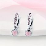 pink heart earrings