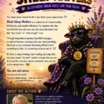 Back cover of Black Sheep Matters by Nikki Laycy, featuring a crowned black sheep, inspirational book description and author photograph.